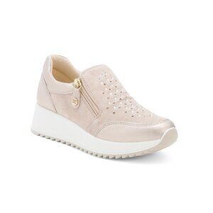 IMAC Beige Made In Italy Leather Comfort Sneakers